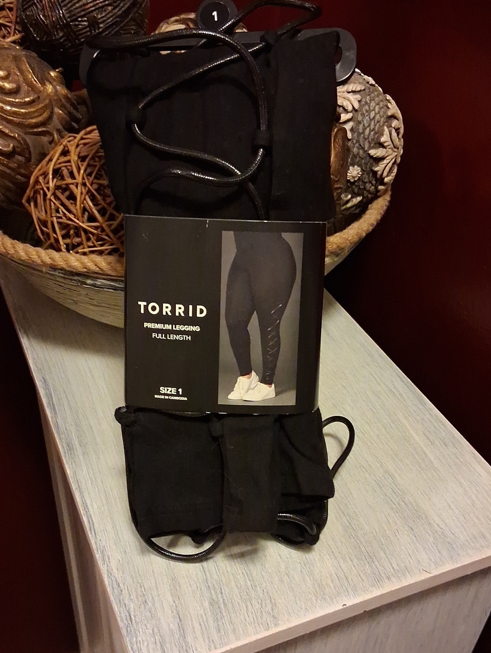 torrid Black Premium Full-Length Leggings with Side Lace-Up Detail